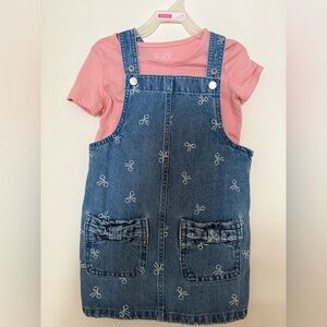 The Children's Place Blue Denim Dress with Pink Tee